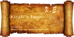 Kirják Emese névjegykártya